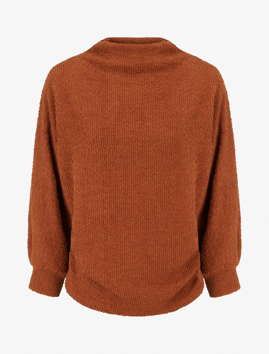 Pull droit à col montant - Terre de sienne - 1
