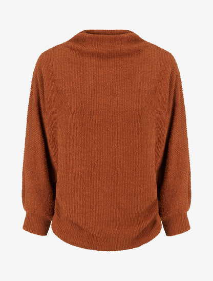 Pull droit à col montant - Terre de sienne - 1
