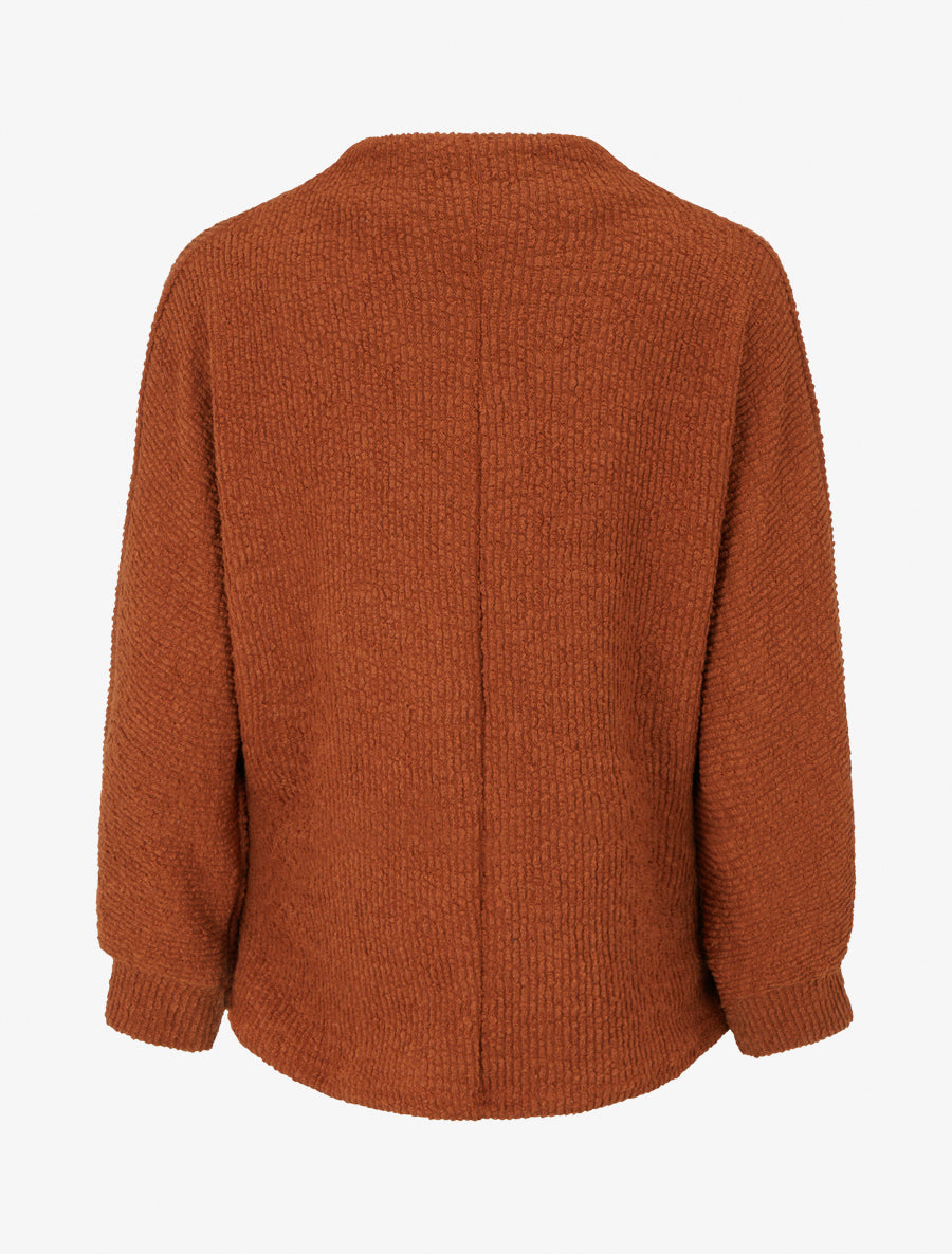 Pull droit à col montant - Terre de sienne - 2