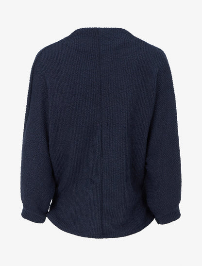 Pull droit à col montant - Marine - 2