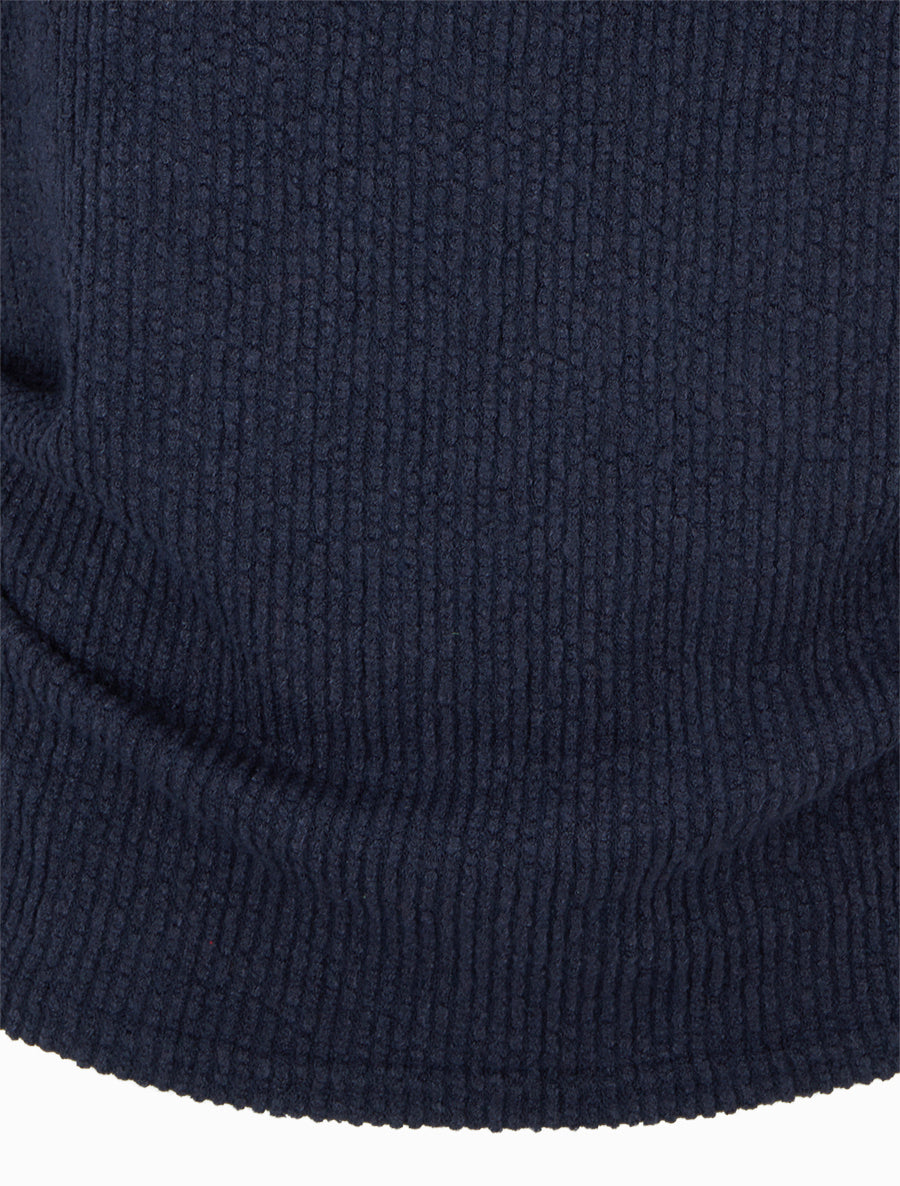 Pull droit à col montant - Marine - 3