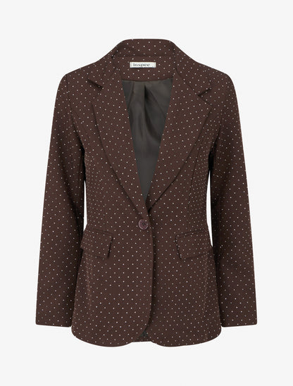 Blazer uni strassé - Marron - 1