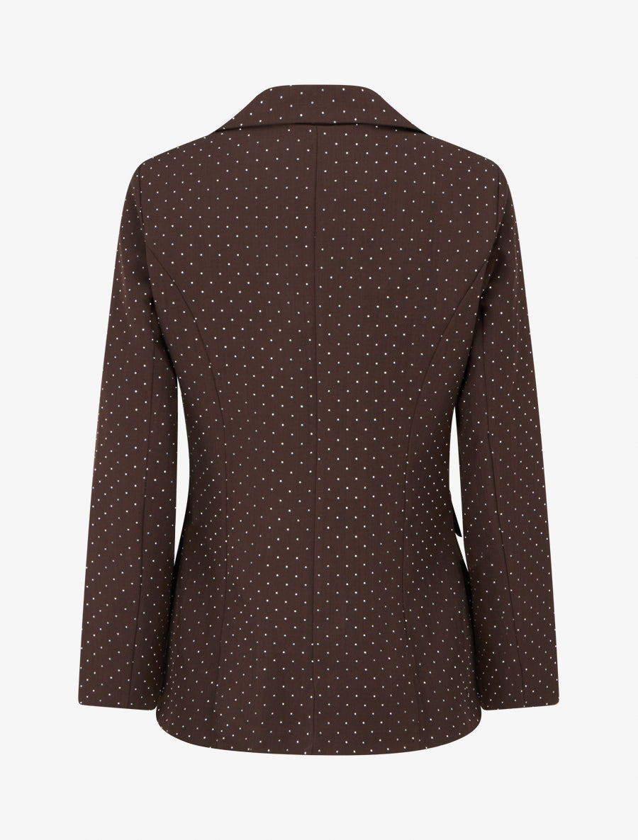 Blazer uni strassé - Marron - 2