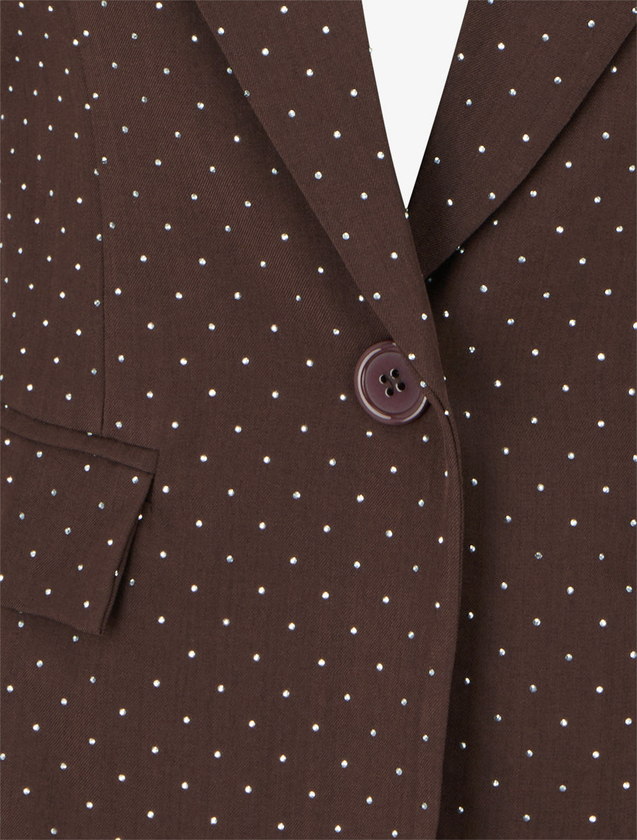 Blazer uni strassé - Marron - 3