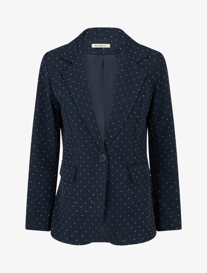 Blazer uni strassé - Marine - 1