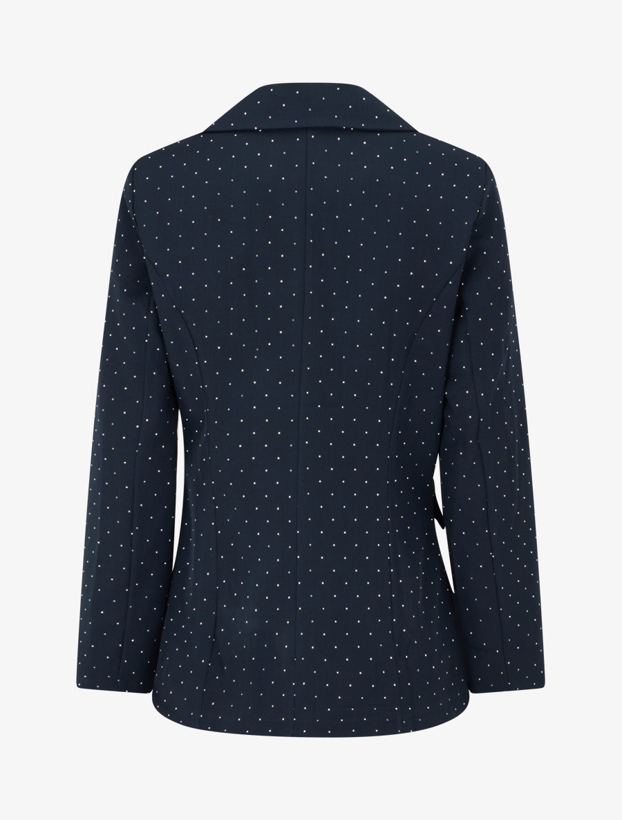 Blazer uni strassé - Marine - 2