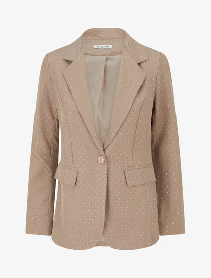 Blazer uni strassé - Taupe - 1