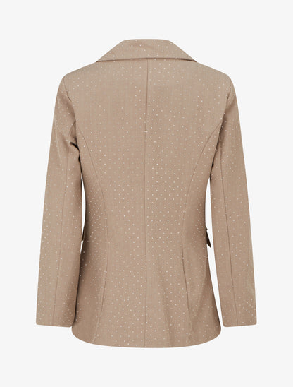 Blazer uni strassé - Taupe - 2