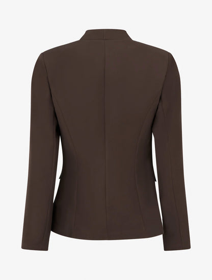 Blazer droit fermeture bouton - Marron