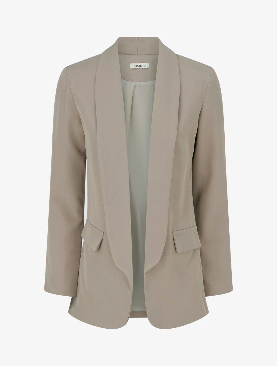 Blazer droit à épaulettes - Taupe