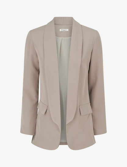 Blazer uni à poches décoratives - Taupe