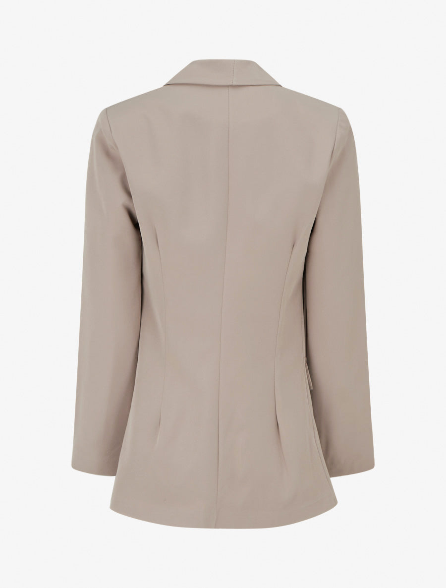 Blazer uni à poches décoratives - Taupe
