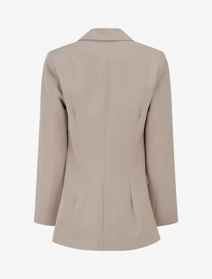 Blazer uni à poches décoratives - Taupe