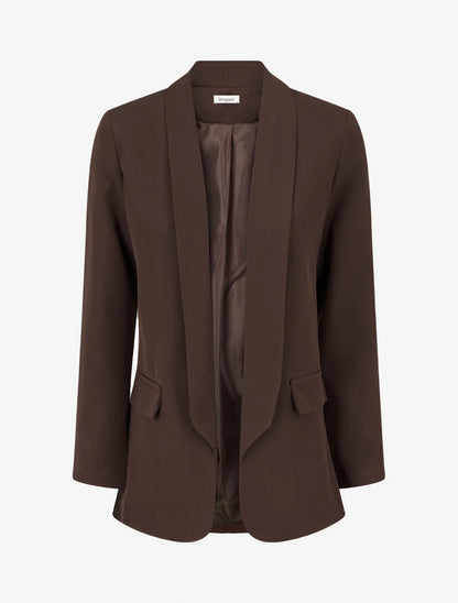 Blazer coupe droite col droit - Marron