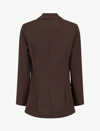 Blazer coupe droite col droit - Marron