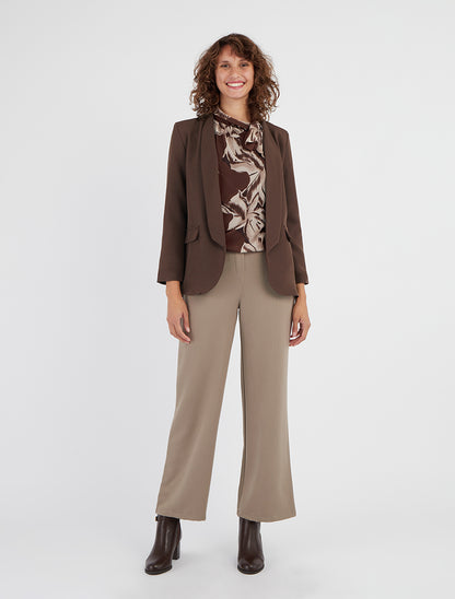 Blazer coupe droite col droit - Marron