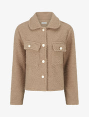 Veste droite col à pied - Taupe