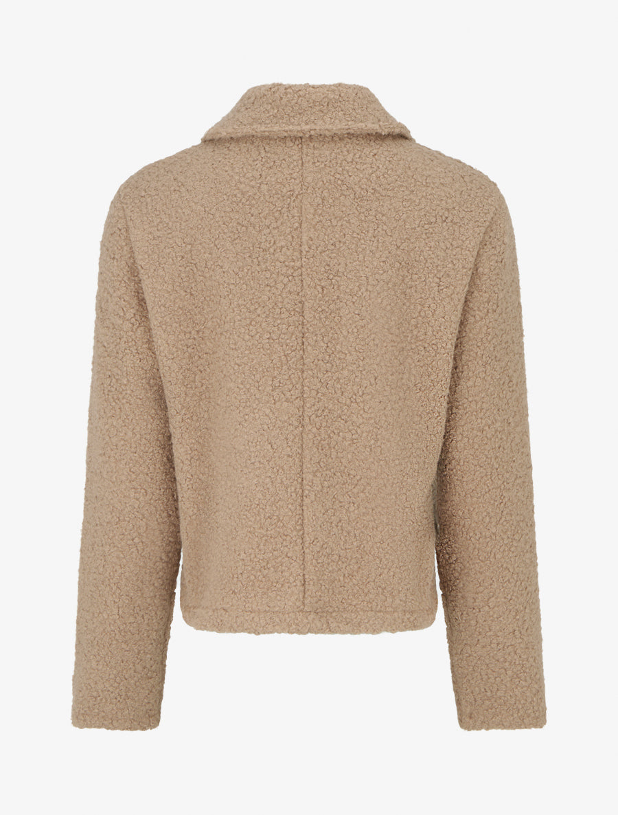 Veste droite col à pied - Taupe