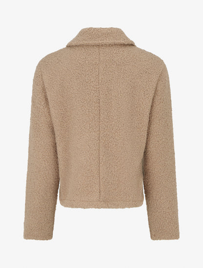 Veste droite col à pied - Taupe