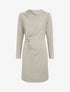 Robe droite effet torsadé à manches longues - Taupe clair - 1