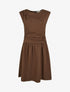Robe evasée à empiècement torsadé - Marron - 1