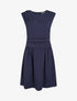 Robe evasée à empiècement torsadé - Marine - 1