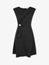 Robe sans manches évasée à lien et boucle - Noir - 1