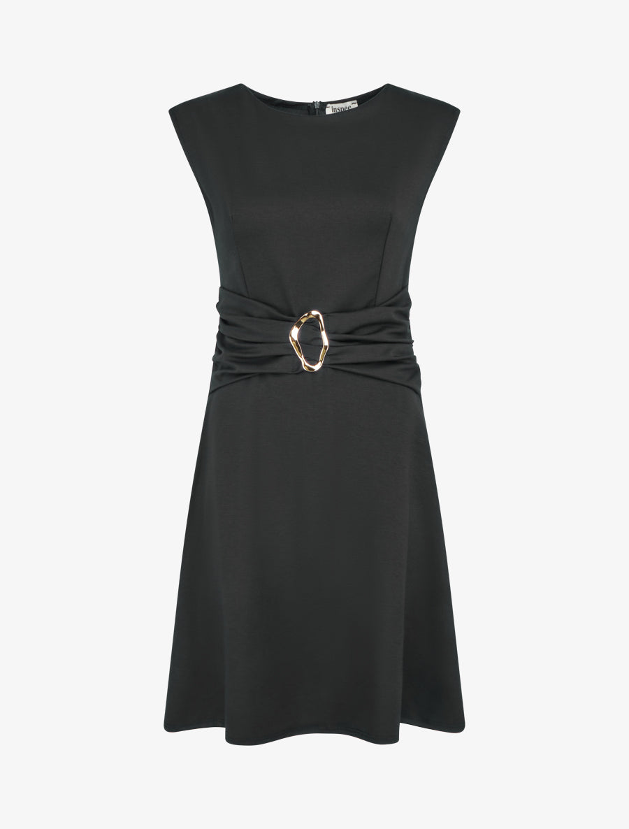 Robe evasée sans manches à boucle - Noir - 1