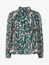 Blouse en voile imprimé léopard - Vert sapin - 1