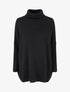 Poncho uni à col roulé - Noir - 1