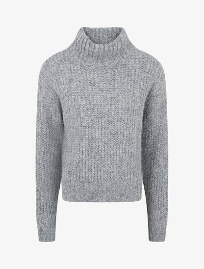 Pull duveteux en maille irisée - Gris - 1