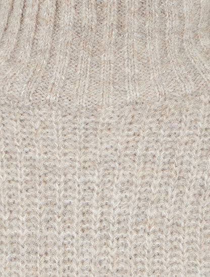 Pull duveteux en maille irisée - Taupe clair - 3