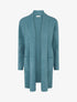 Gilet droit long à col châle - Bleu vert - 1