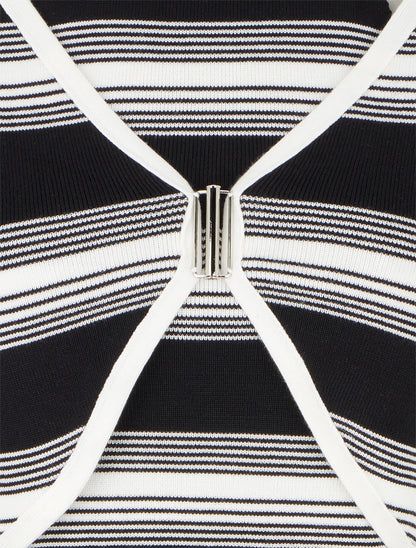 Ensemble boléro et débardeur à rayures - Noir - 3