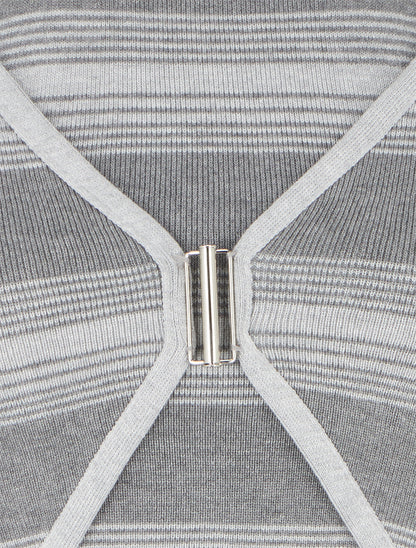 Ensemble boléro et débardeur à rayures - Gris - 3