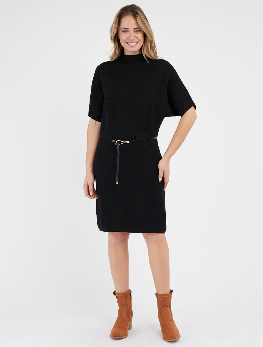 Robe pull encolure montante - Noir