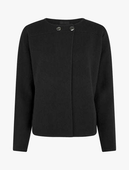 Cardigan uni à deux boutons - Noir - 1