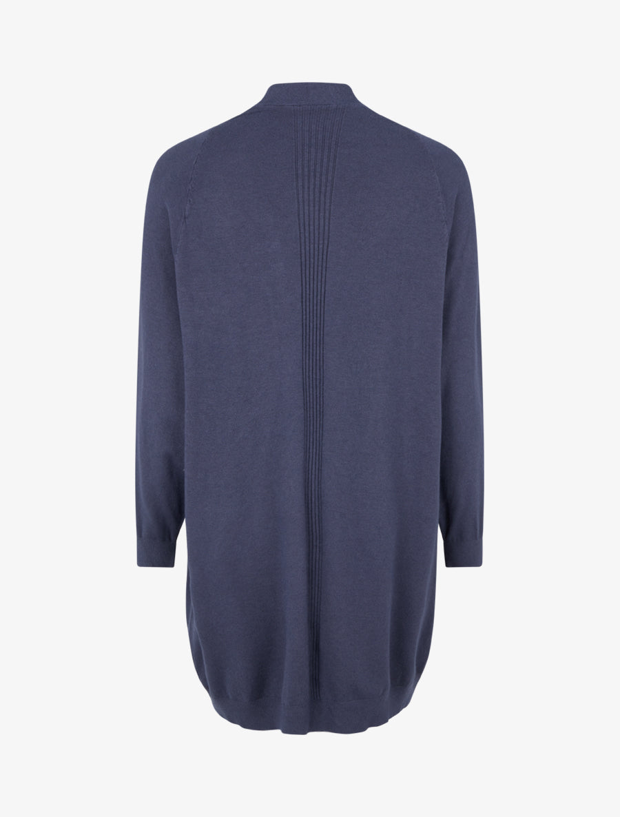 Gilet long ample à manches chauve-souris - Marine - 2