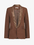 Blazer col à sequins - Marron - 4