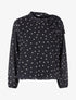 Top à pois et col lavallière - Bleu nuit - 1