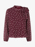 Top à pois et col lavallière - Prune - 1