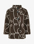 Blouson effet laine bouclée à motif fantaisie - Marron foncé - 1