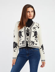 Gilet à nouer à imprimé baroque - Blanc