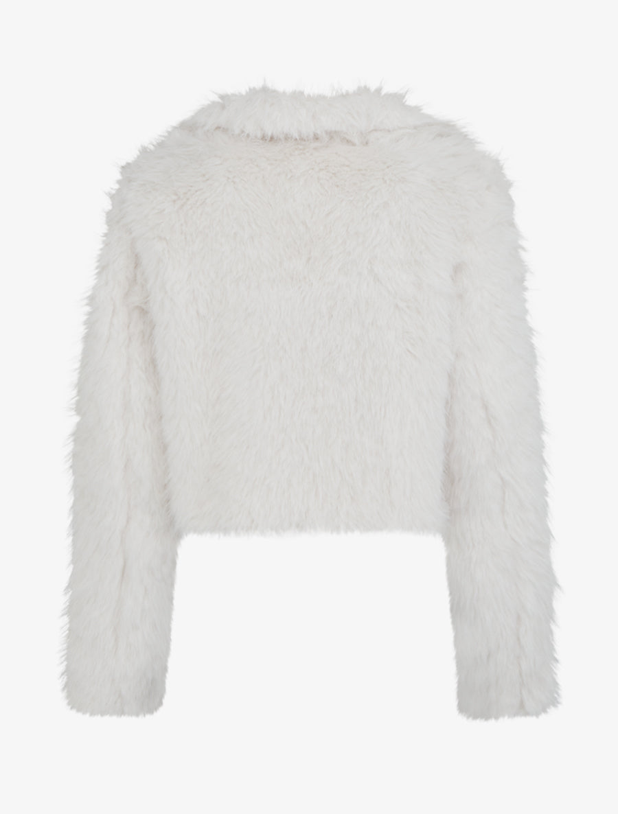 Blouson court à fourrure synthétique - Blanc - 2