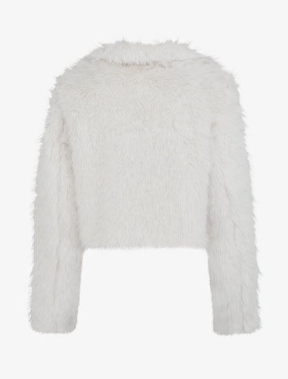 Blouson court à fourrure synthétique - Blanc - 2