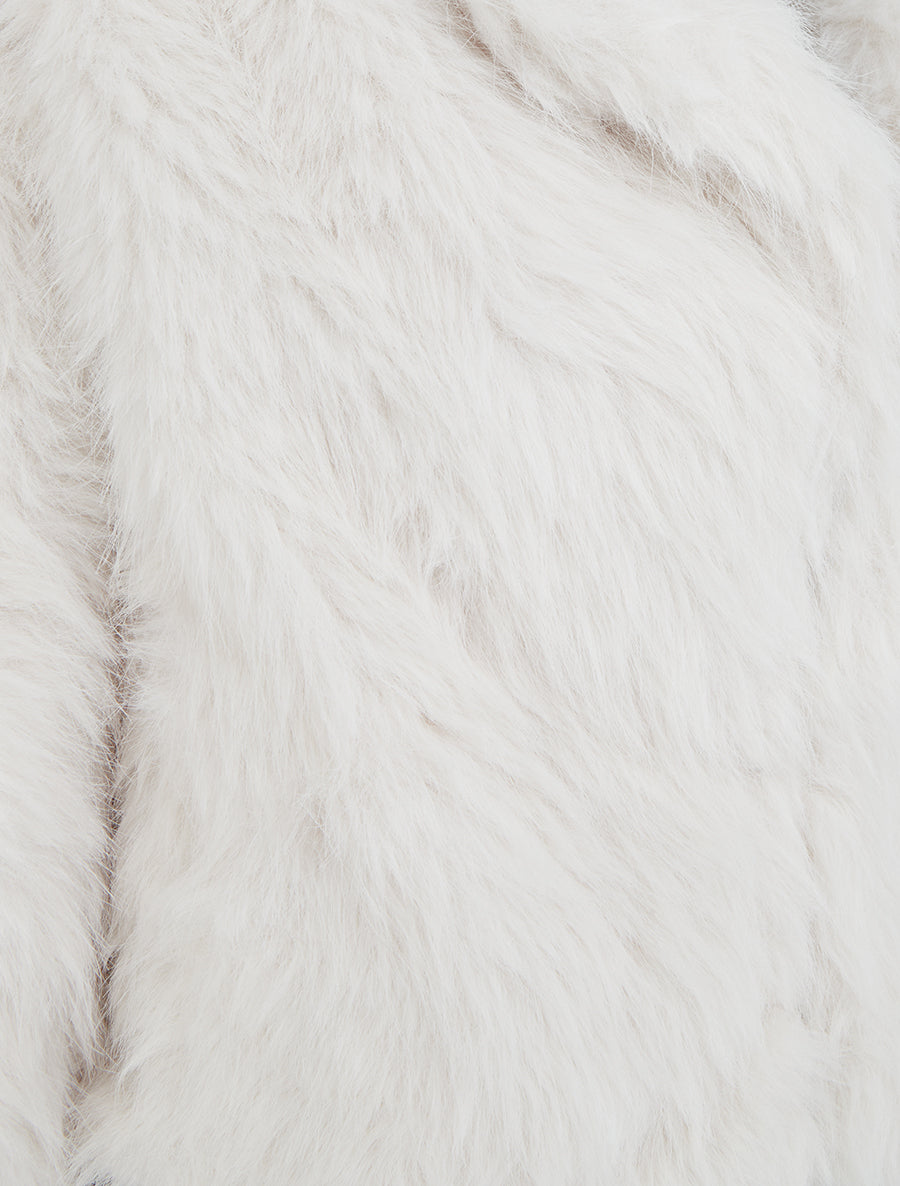 Blouson court à fourrure synthétique - Blanc - 3