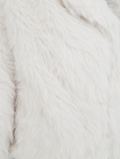 Blouson court à fourrure synthétique - Blanc - 3