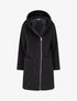 Manteau long à capuche coupe droite - Noir - 1