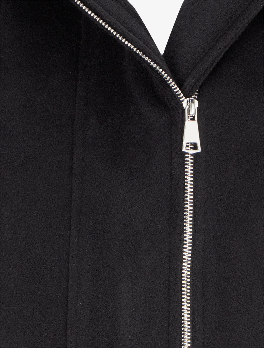 Manteau long à capuche coupe droite - Noir - 3