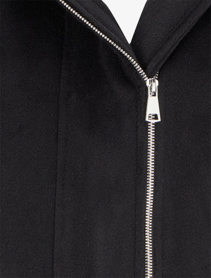 Manteau long à capuche coupe droite - Noir - 3